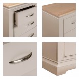 Cobble Painted 3 Drawer Bedside 